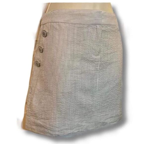 J.Crew Seersucker Mini Skirt Size 4 - Picture 1 of 4